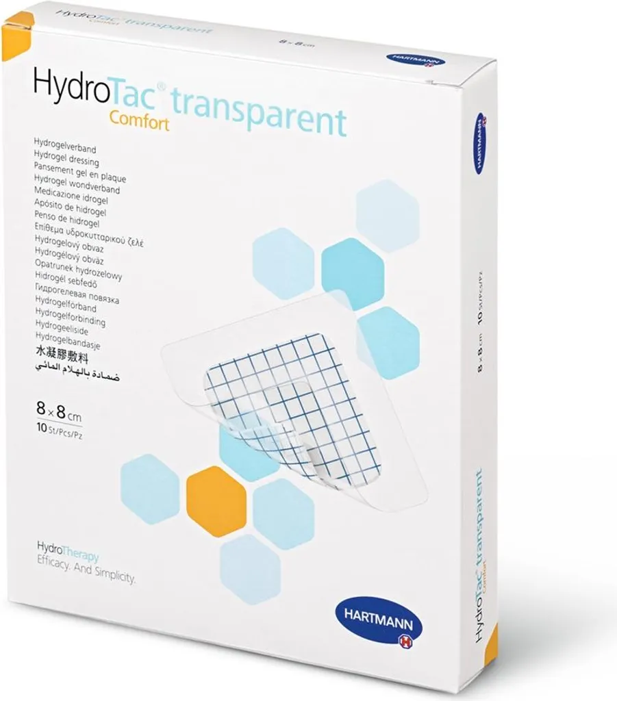 Hydrotac Transparent Comfort 12,5x12,5cm - Pansement Hydrogel 10 pces