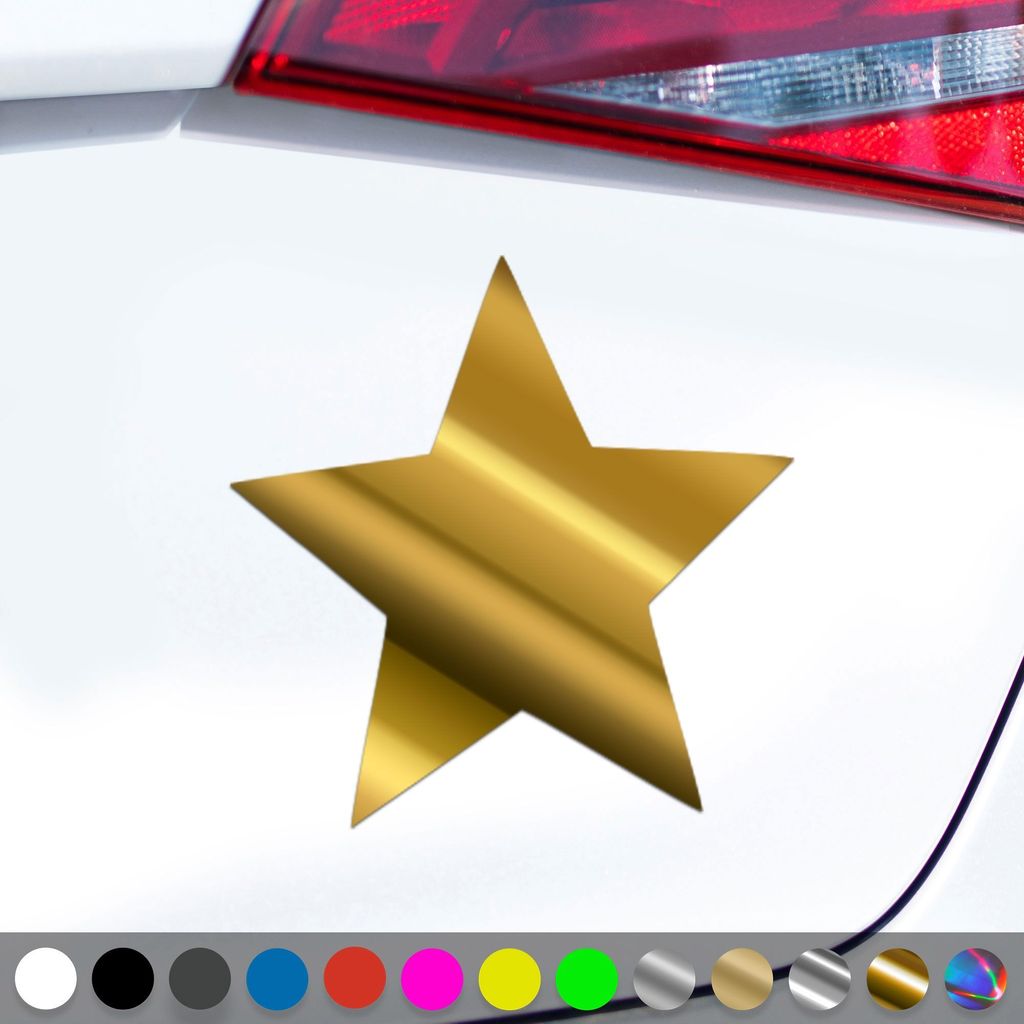 PantherPixel Stern Aufkleber Sternenstaub Sternenhimmel Sternchen Sticker Auto Geschenkidee Farbe Chrom-Gold