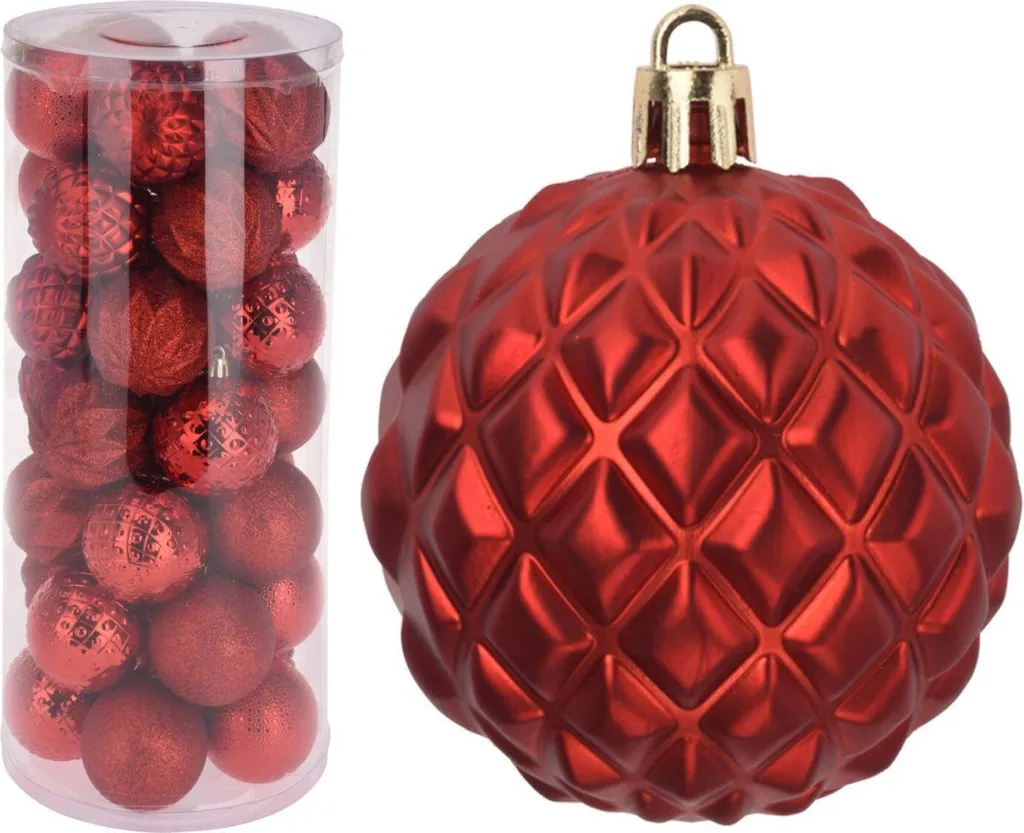 Lot de 35 boules de Noël 6 cm incassables pour décoration de fête - 13