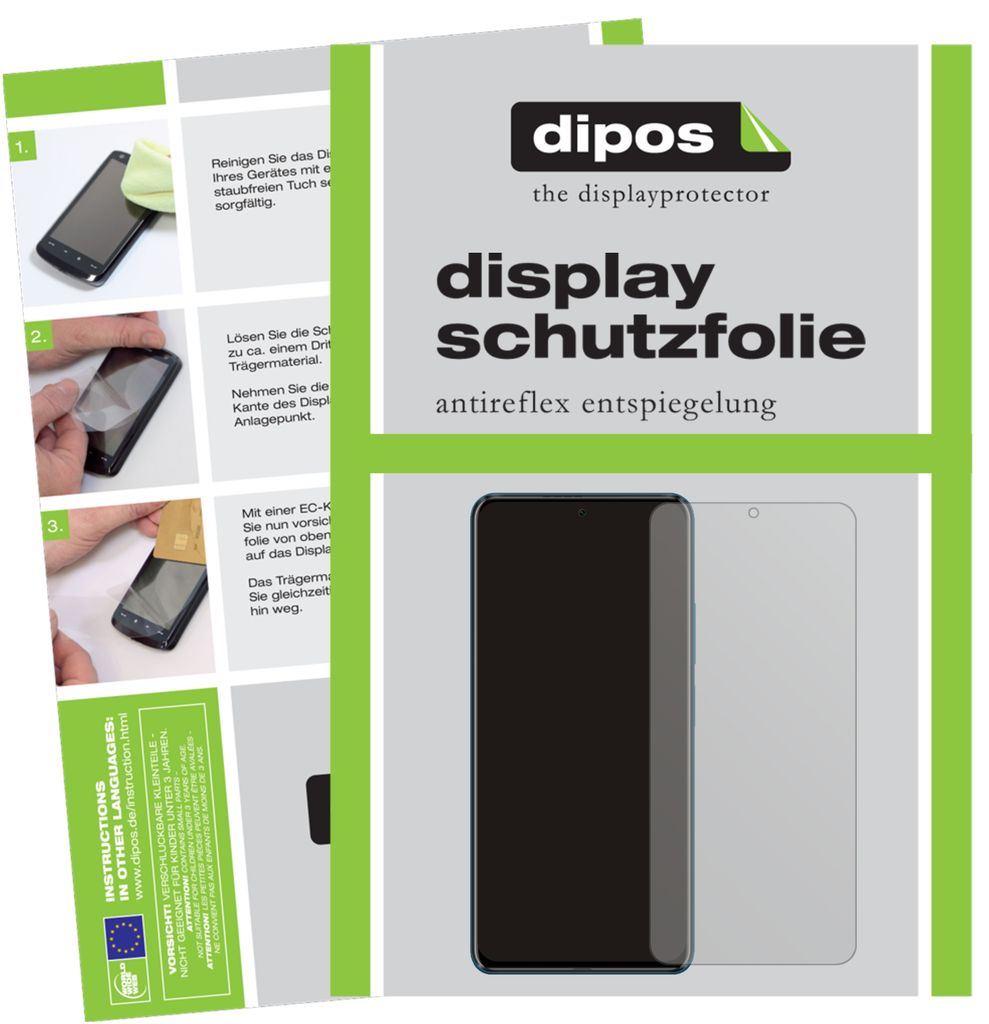 2x Schutzfolie für Poco F3 matt Displayschutzfolie Folie Display Schutz dipos