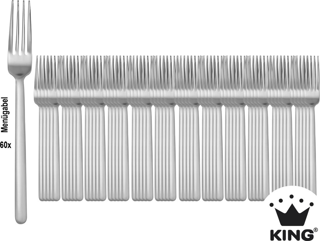 A single fork and a row of forks on a white background.