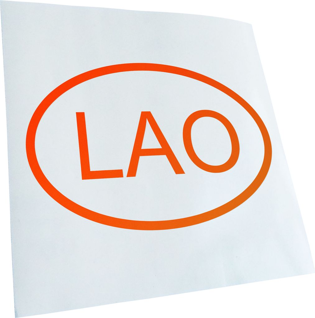 Kiwistar - Autoaufkleber - Laos LAO Heckscheibe - Aufkleber für Auto Kfz Fahrrad, LKW, Truck Mofa