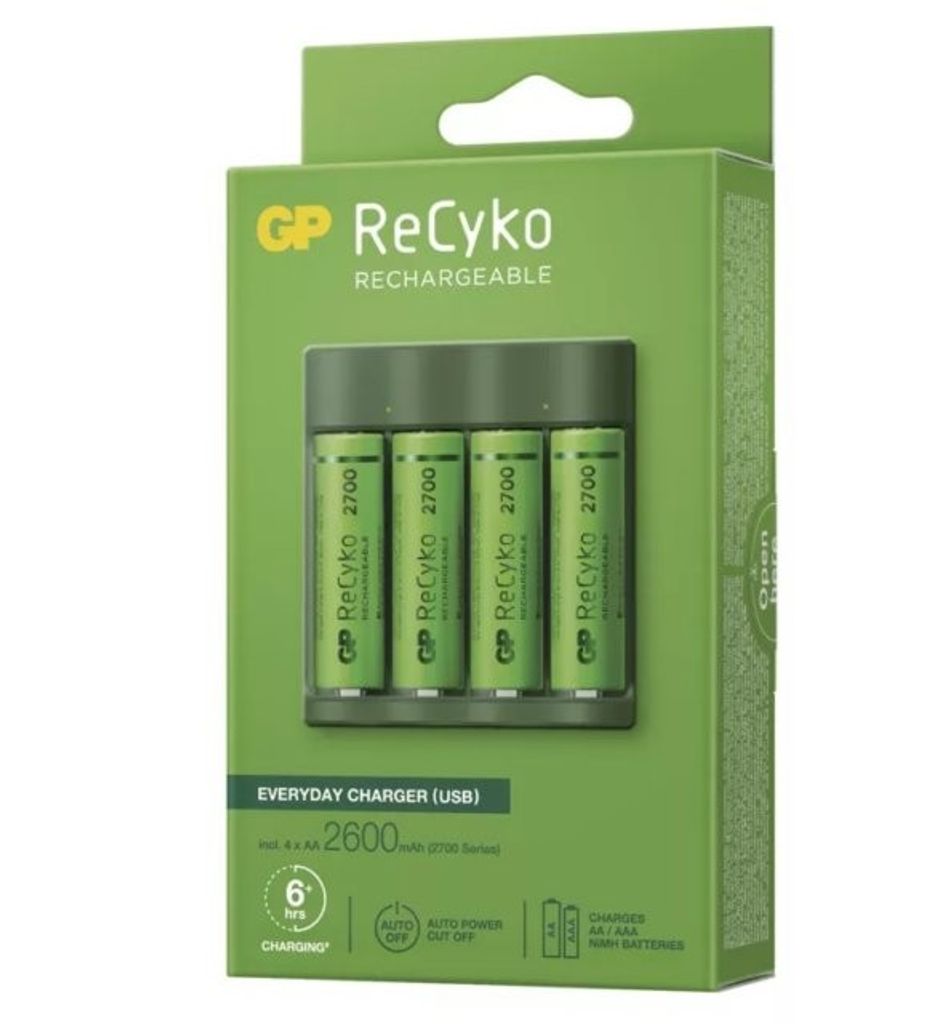 GP Charger B421 se 4 dobjecmi bateriemi AAA, 2100mAh, 1,2V, Obrázek produktu 
