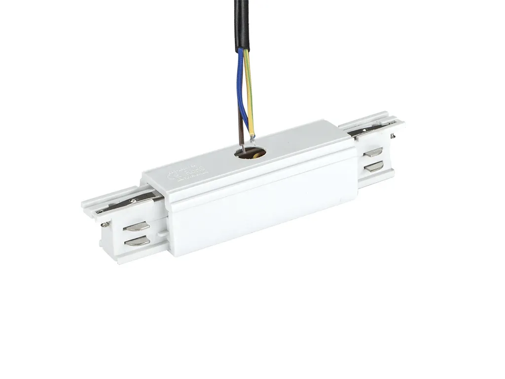 Connecteur Droit pour Rail Blanc : Solution pour Jonction Triphasée - 2
