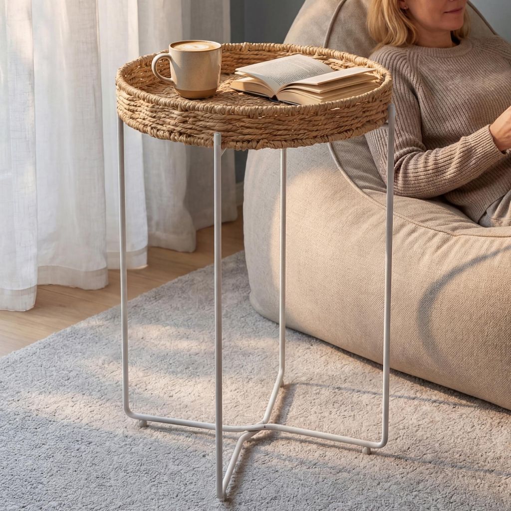 doporro Beistelltisch rund, Kleiner Tisch, Couchtisch rund Produktbild 