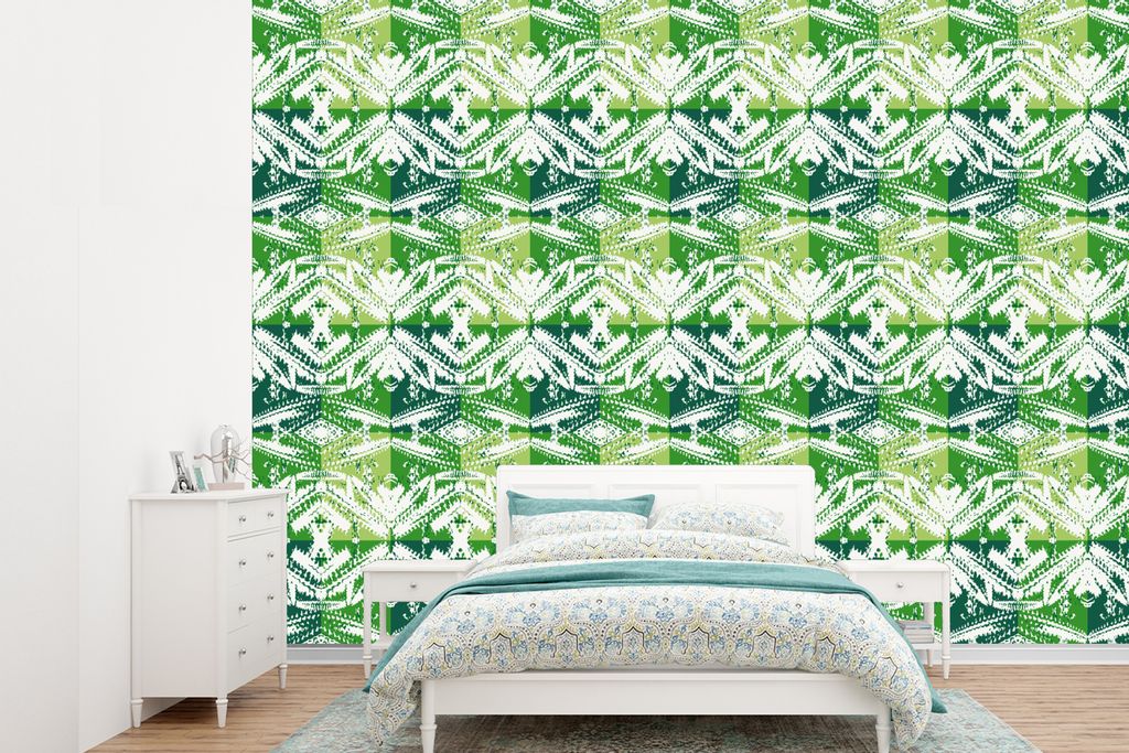 MuchoWow Fototapete für Wohnzimmer oder Schlafzimmer Wandtapete Vinyl Motivtapete Kaktus - Pflanzen - Muster - 385x280 cm - Wallpaper