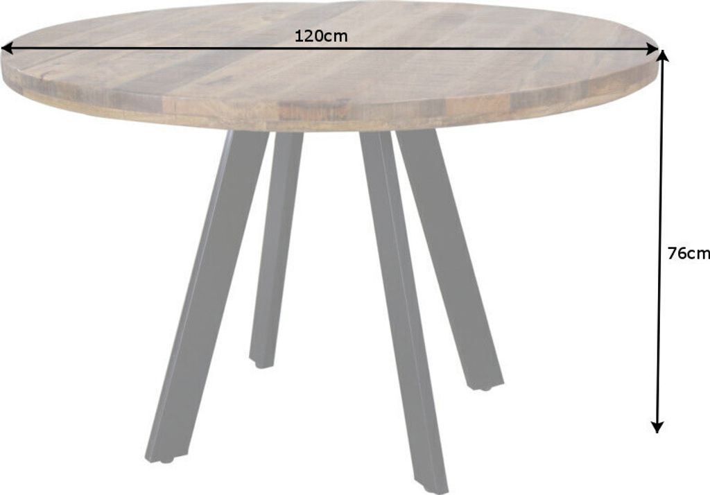 riess-ambiente Massiver Esstisch IRON CRAFT 120cm rund Produktbild 11