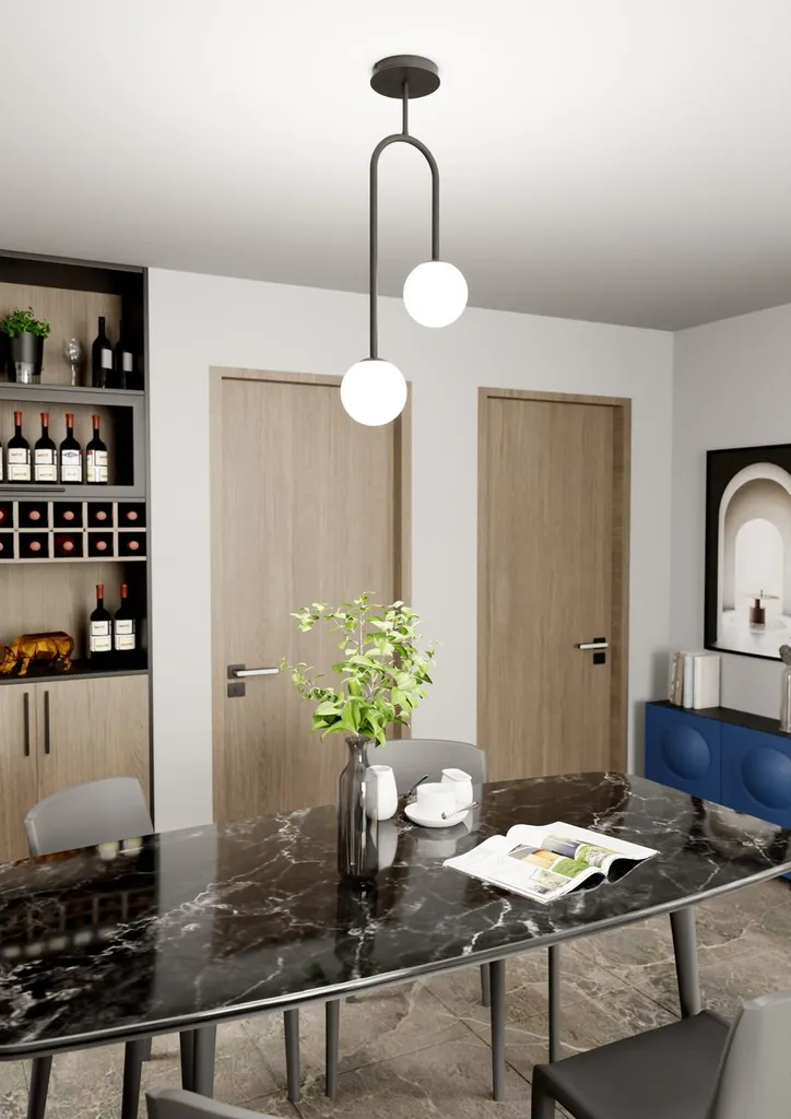 Suspension de Table à Manger ATRIA - Éclairage Design Noir et Blanc E14