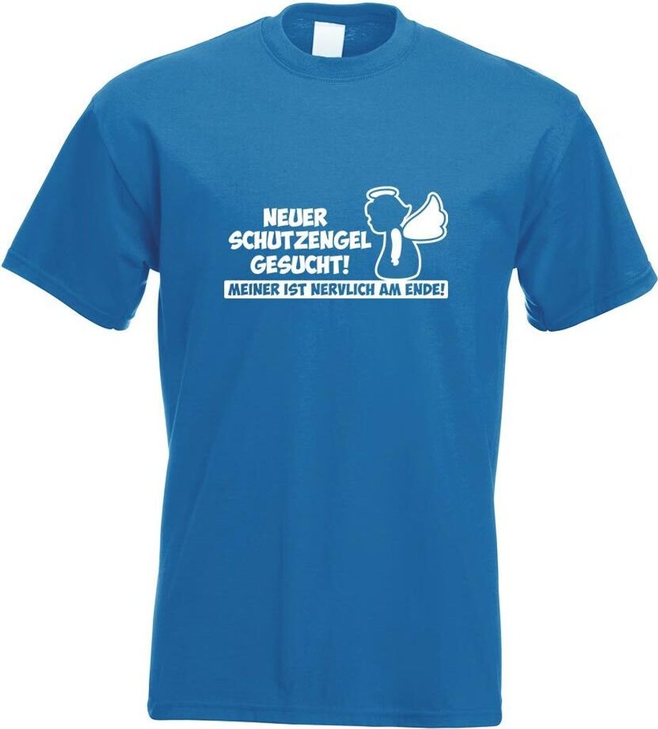 Kiwistar - T-Shirt - royal - Neuer Schutzengel gesucht! Angel Motiv Bedruckt Funshirt Design Print - mit Motiv Bedruckt - Funshirt Design - Sport -...