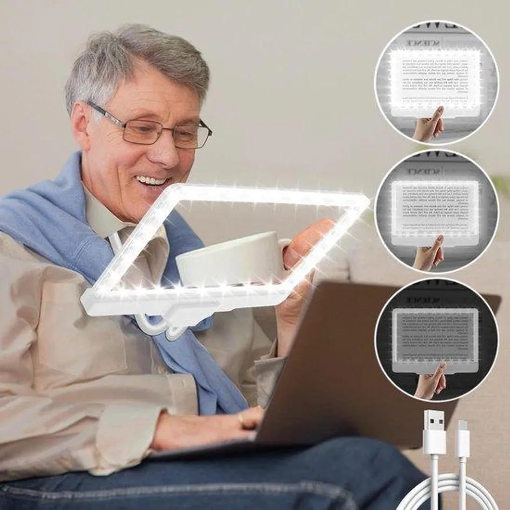 Grande loupe 43 LED ultra-lumineuse avec batterie USB et cou flexible