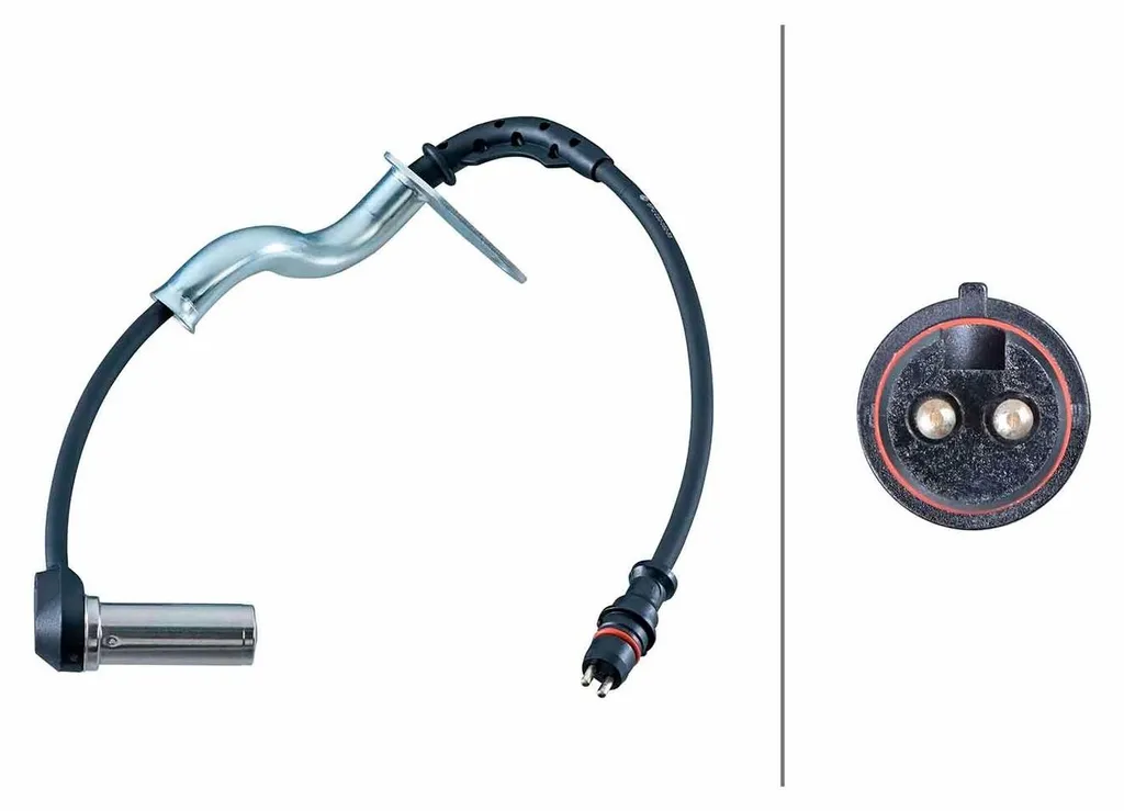 Capteur de vitesse de roue HELLA avec câble 500 mm pour Mercedes Actros