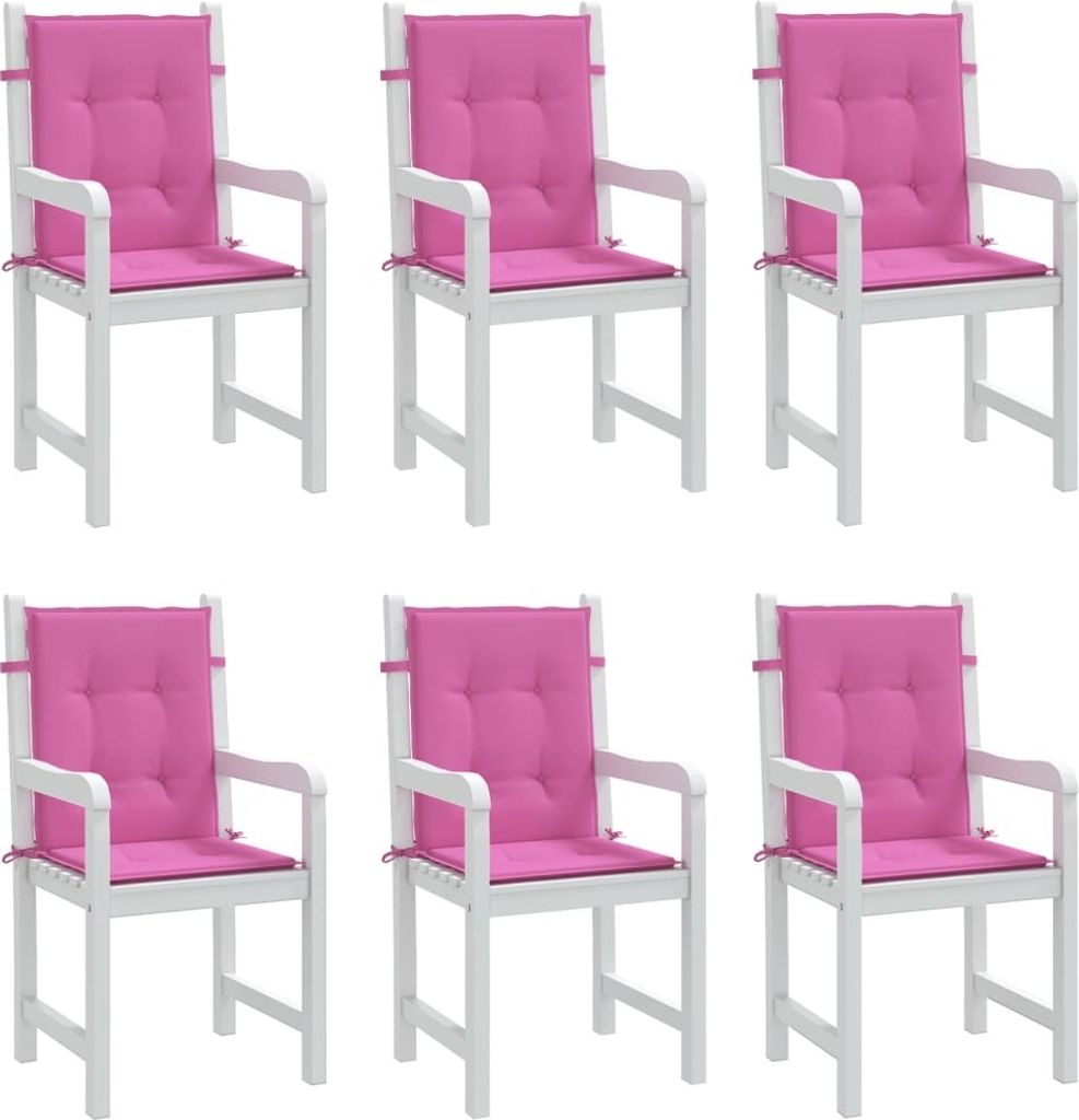 “2026 Modern“ Niedriglehner-Auflagen 6er-set - Rosa Stoff - Designermöbel 943419 - Gartenmöbelauflagen