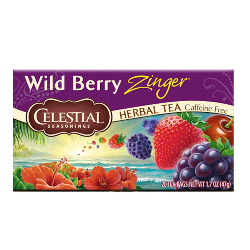 Celestial Seasonings - Wild Berry Zinger Herbal Tea - 20 Teebeutel