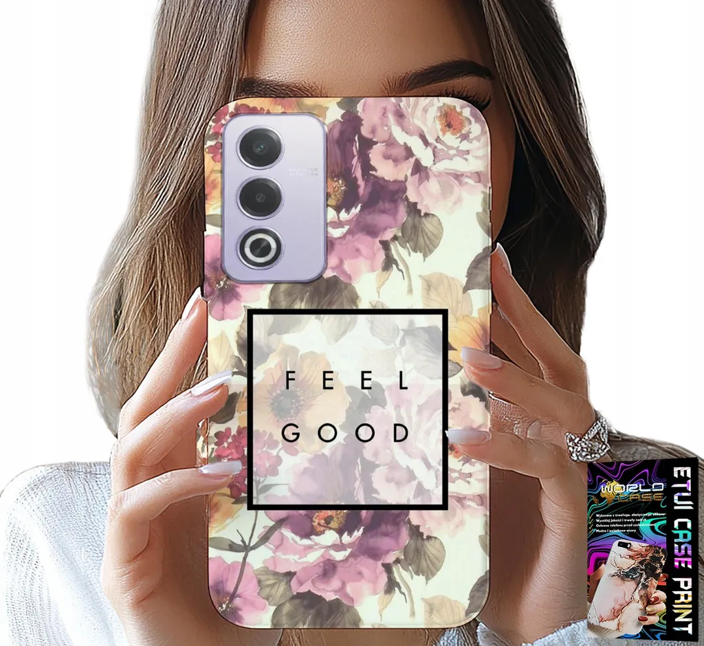 Custodia per Oppo A80 5G - Modello floreale, donna alla moda + Foil