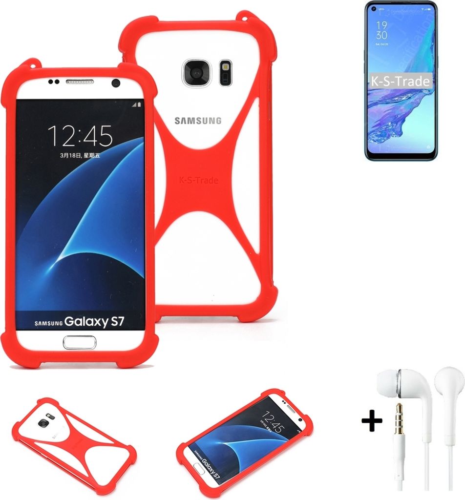 Handy-hülle + Kopfhörer kompatibel mit Oppo A33 Schutz-hülle Bumper Silikon Schutz Hülle Cover Case Silikoncase Silikonbumper TPU Softcase