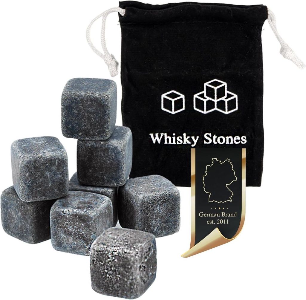Intirilife Granit Whiskey Steine in STEIN GRAU – 9 Stück Produktbild 
