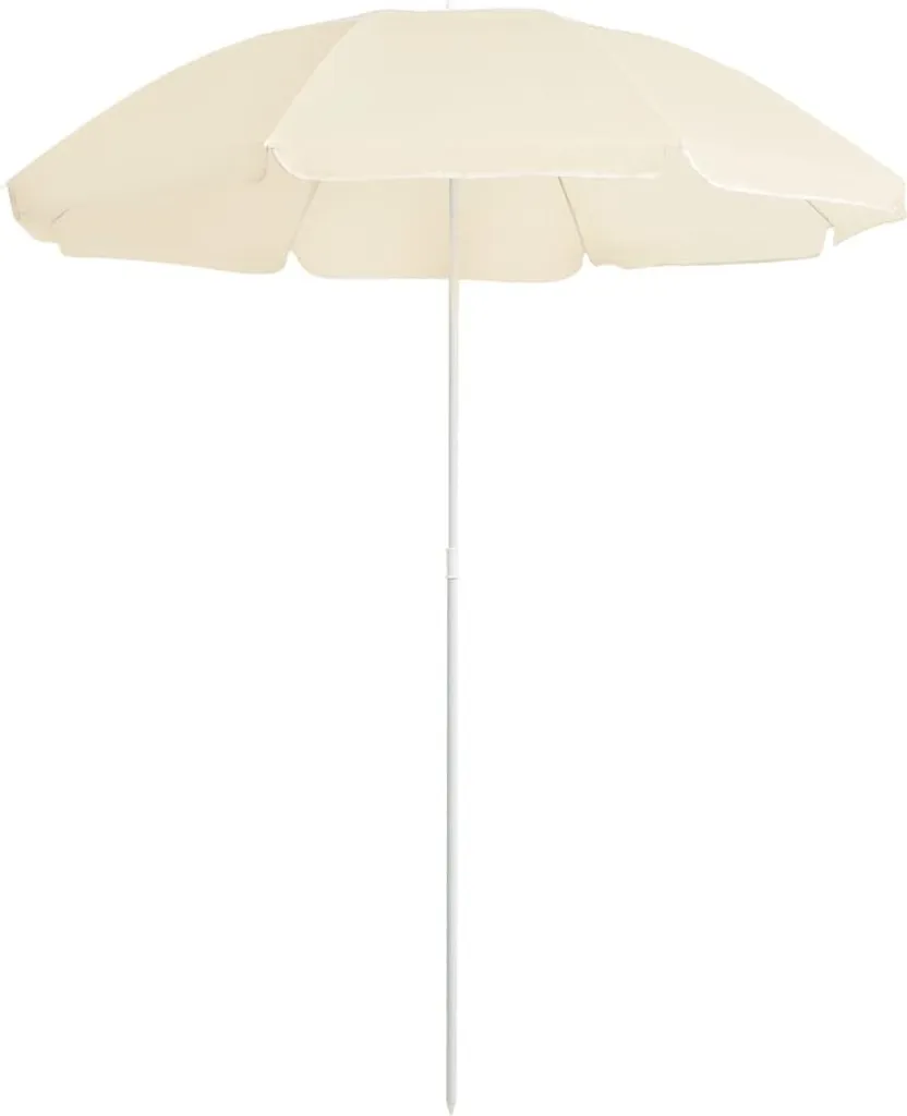Parasol de jardin avec mât en acier sable 180 cm - Protection Solaire