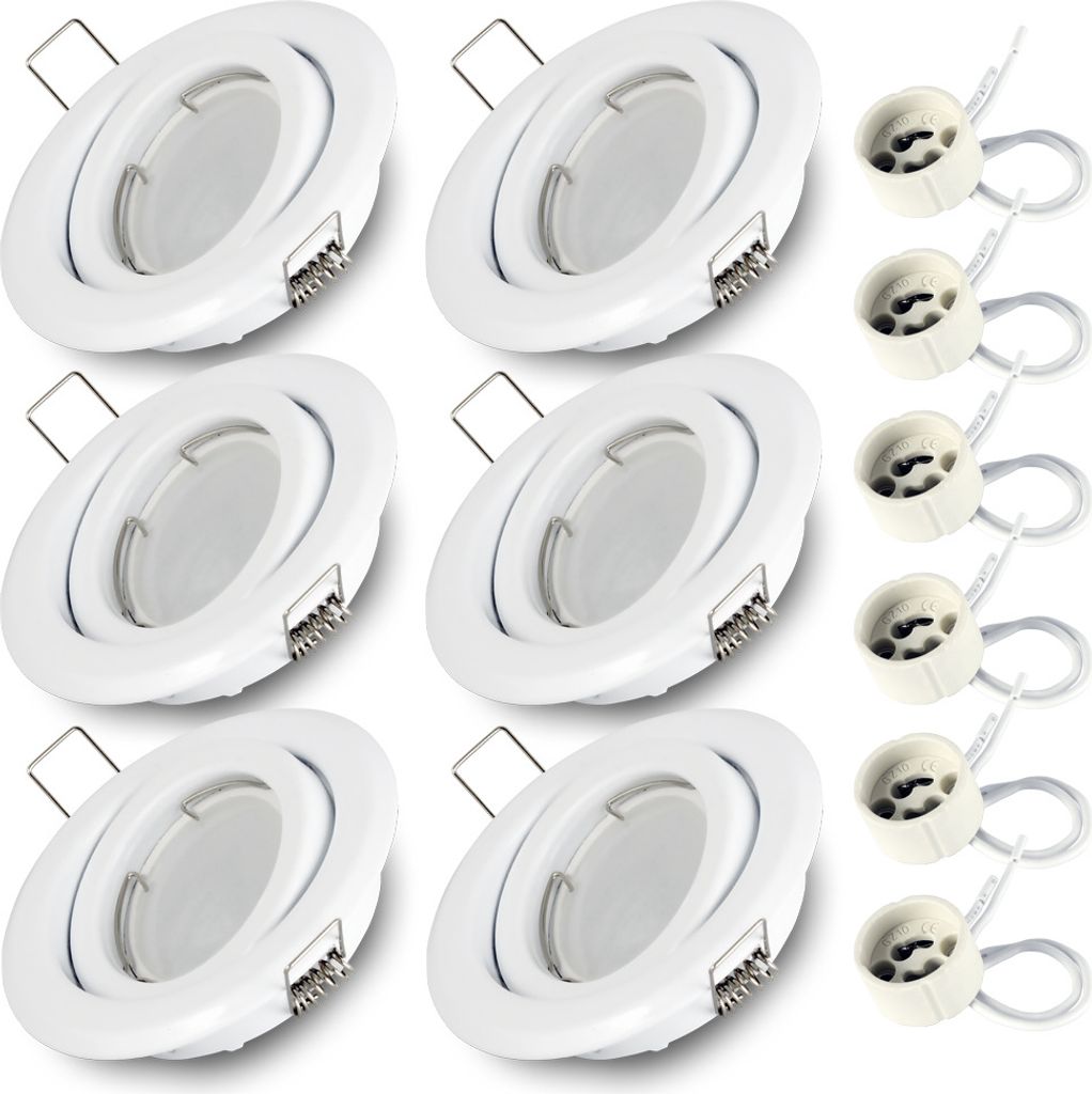 6x Einbauspot SET RIK.19 schwenkbar weiss GU10 7W warmweiss
