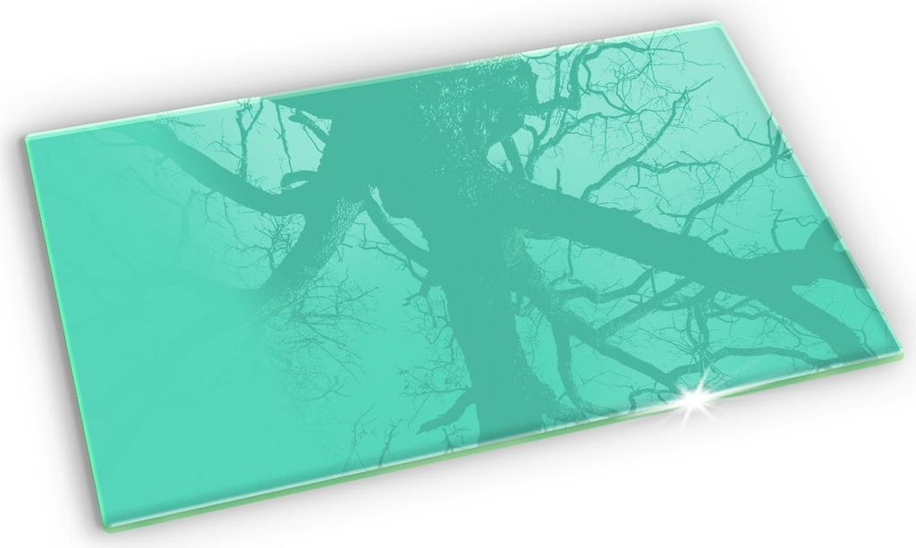 Glas Grabkerzen Untersetzer Motiv Gummifüße - 52x30 cm - Grüne Farbe