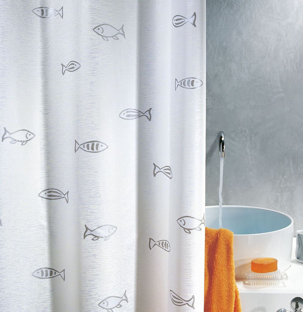 Spirella Duschvorhang Textil "Kos silver", vers. Größen Größe: 180 x 200 cm