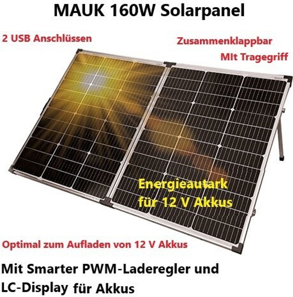 MAUK 160W Solarpanel Inselanlage 12 V