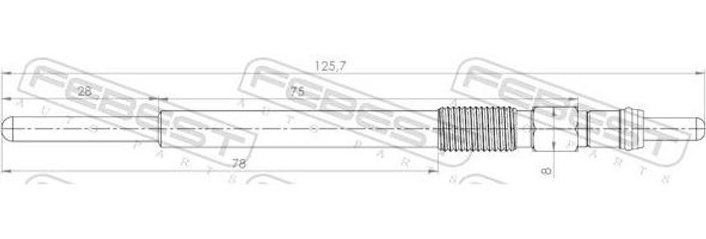 FEBEST 25642-009 Glühkerze OE 9650100080 kompatibel mit Berlingo, C1, C2, C3, C4er, C4, C5, Xsara, C-Max, Fiesta, Focus, 2, 3, Mini, 1007, 206, 20...