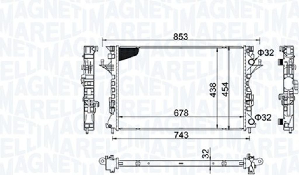 MAGNETI MARELLI Kühler, Motorkühlung für Fahrzeuge mit Klimaanlage 350213152200