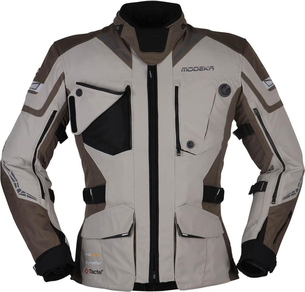 Modeka Panamericana 2 Motorrad Textiljacke, grau/braun, 4XL