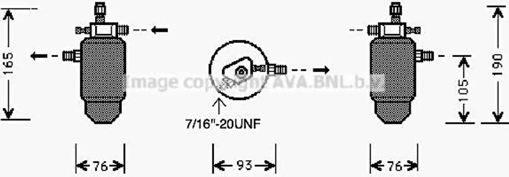Sécheur de Climatisation AVA PED197 OE 6453V1 pour Peugeot 406 Berline