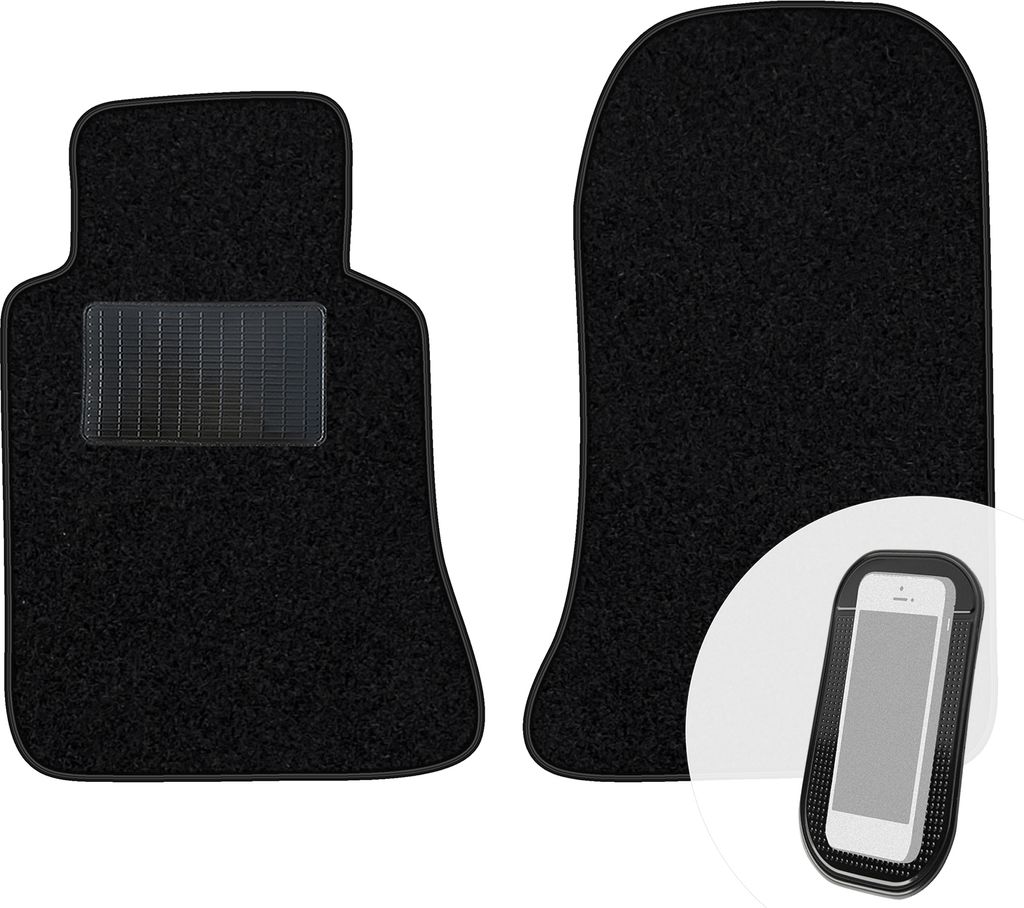 moto-MOLTICO Vorne Fußmatten Auto Velours Autoteppiche Schwarz Automatten Set 2-teilig passend für Mercedes-Benz GLK X204 2008-2015