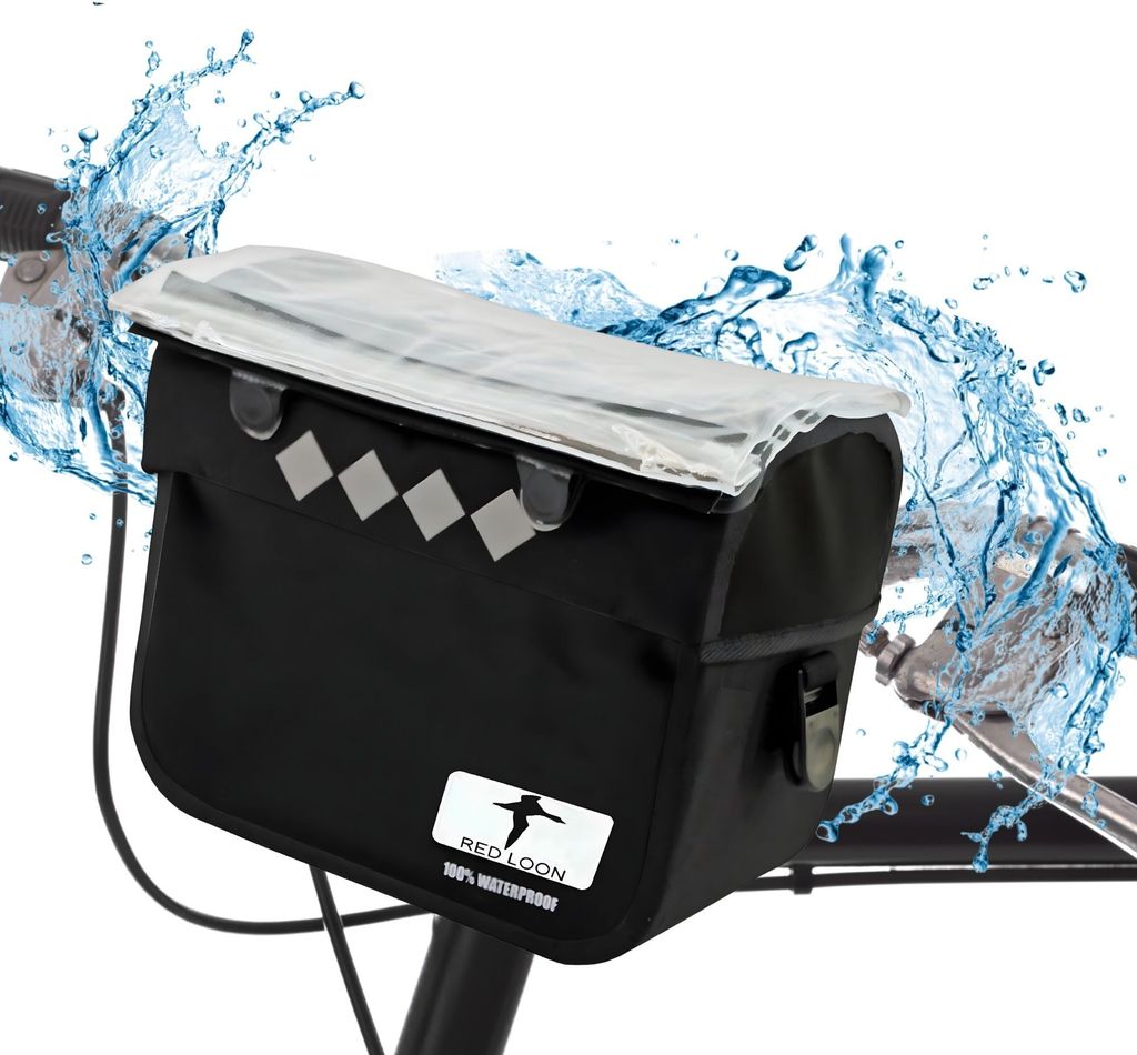 Red Loon Fahrrad Lenkertasche Fahrradtasche vorne Pro Lenkertasche - wasserfeste Fahrradtasche Lenker mit 7L Volumen - Lenker Tasche mit Reflektorp...