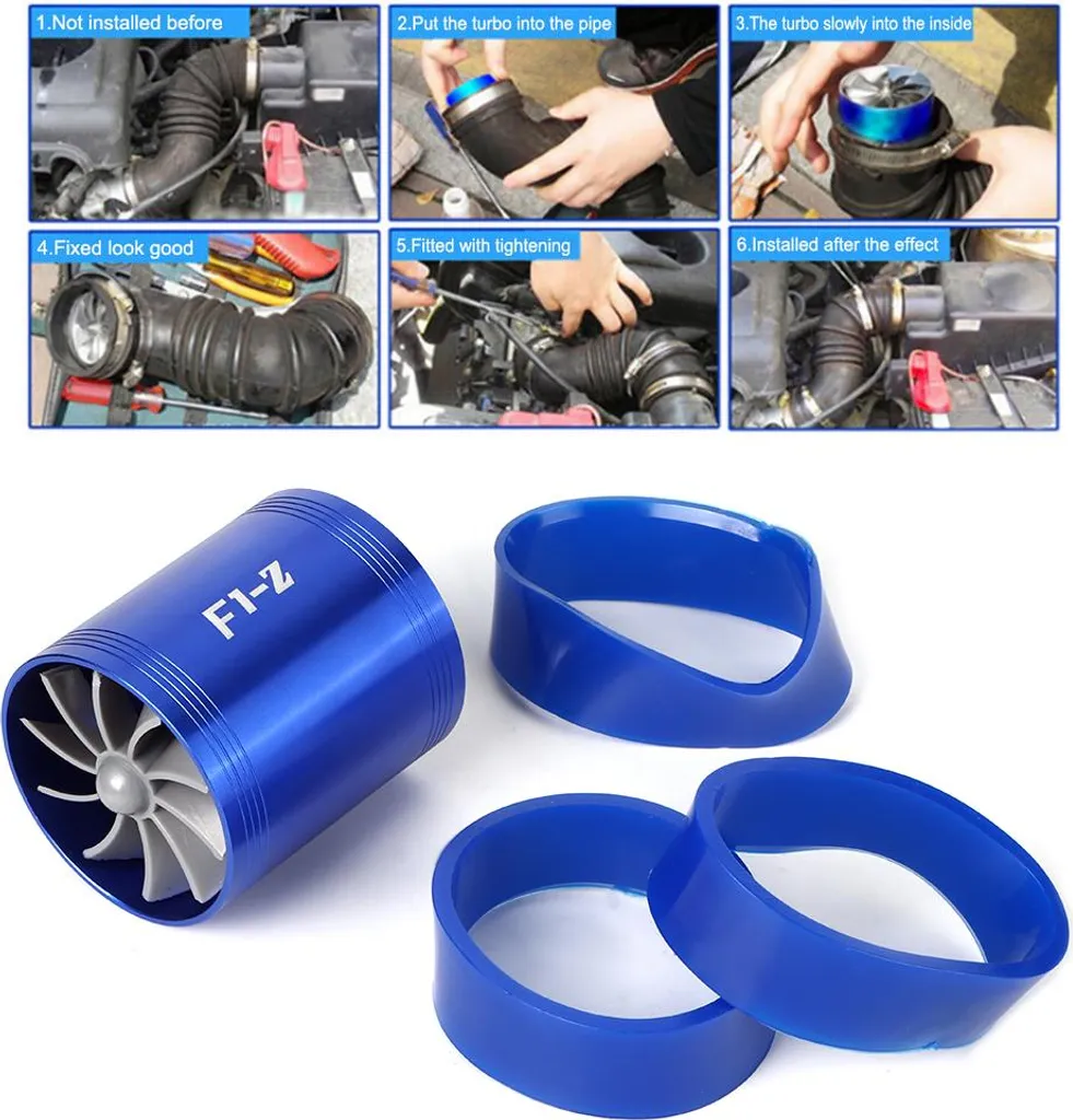 Compressore turbo di aspirazione, doppia ventola, economizzatore di carburante a gas, accessori per la modifica dell'auto F1-Z