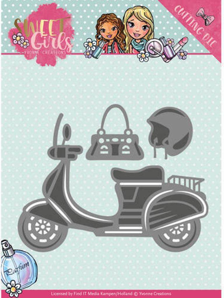 Stanzschablone - Yvonne Creations - Sweet Girls - Scooter / Roller