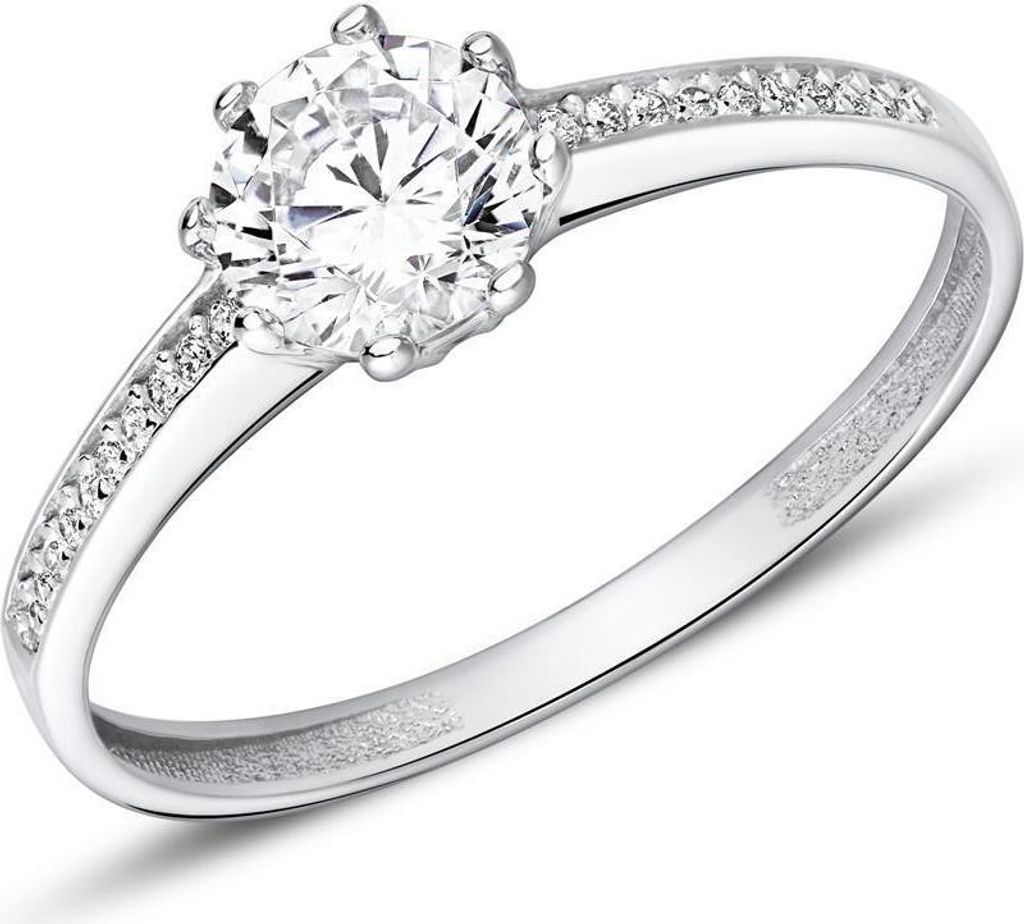 JEWLIX Ring aus 375er Weißgold mit Zirkonia