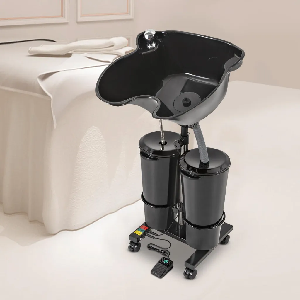 Lave-tête Design Double Seau Noir avec Support Télescopique Flexible
