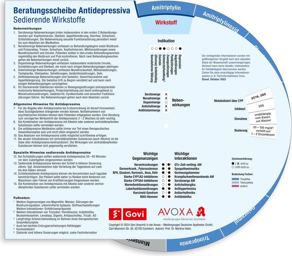Beratungsscheibe Antidepressiva