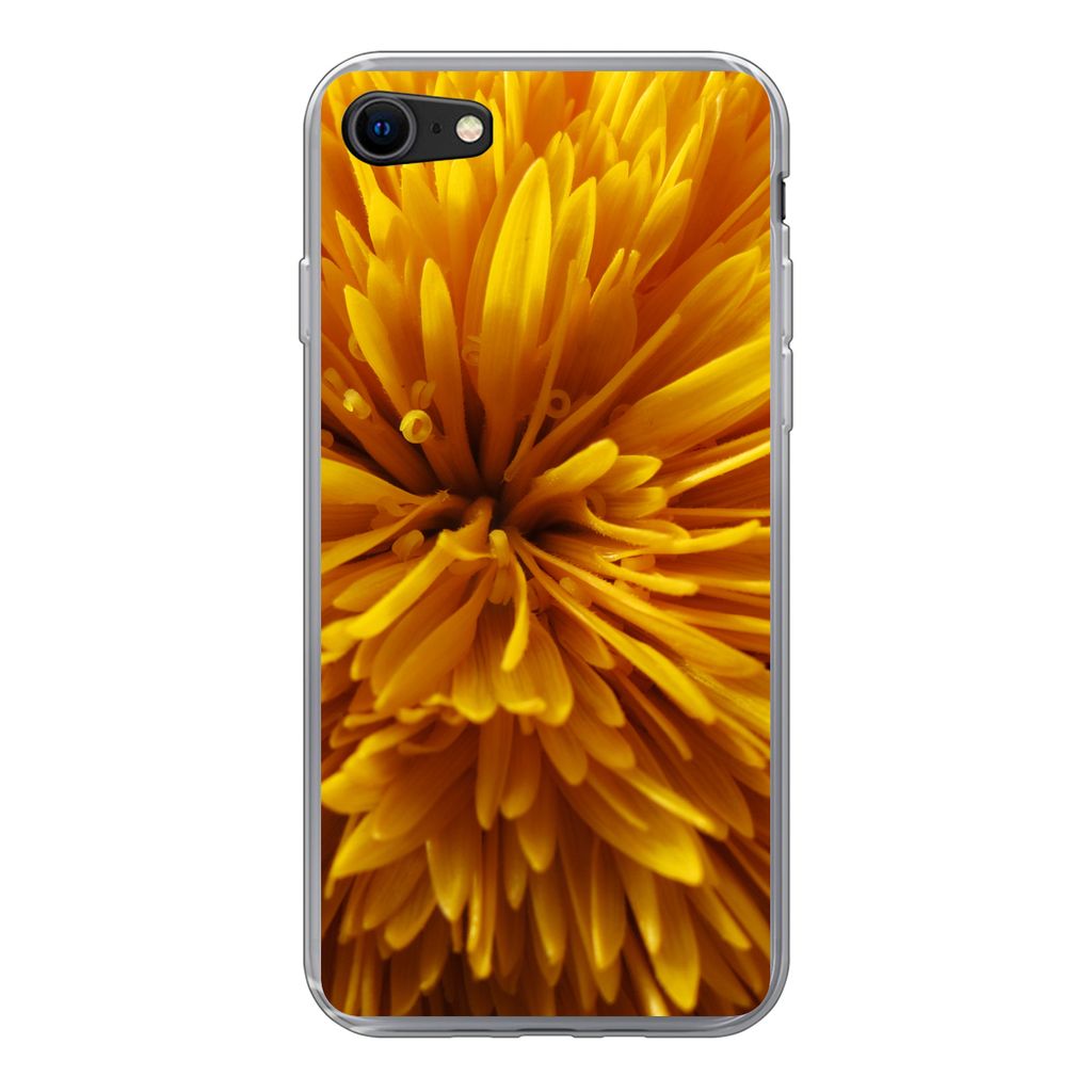 MuchoWow Handyhülle Schutzhülle Hülle für iPhone SE 2020 Löwenzahn - Gelb - Abstrakt Silikon Softcase Handy Hülle - Kartenbesitzer
