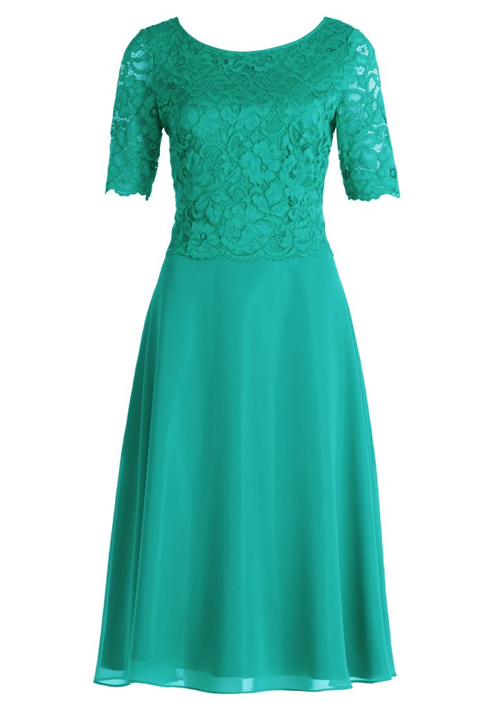 Vera Mont Damen Cocktailkleid aus Spitze, Silky Green, 48 Produktbild 