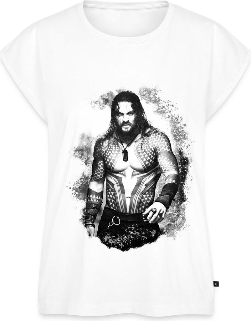 Spreadshirt Aquaman Film Aquaman Kampfbereit Frauen Casual T-Shirt, XL, Weiß
