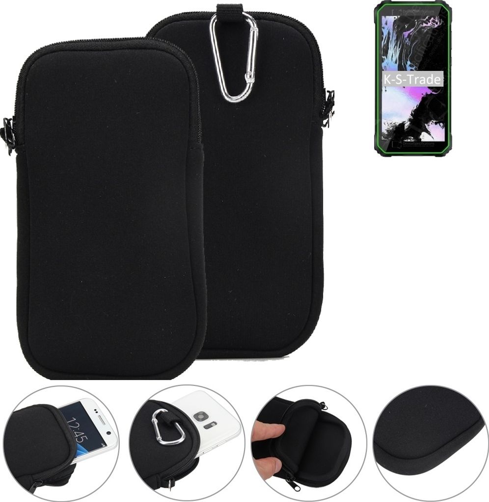 K-S-Trade Neopren-Hülle Handyhülle kompatibel mit Blackview Oscal S60 Pro Night Vision Schutzhülle Neoprenhülle Sleeve Schutz-Hülle Gürtel