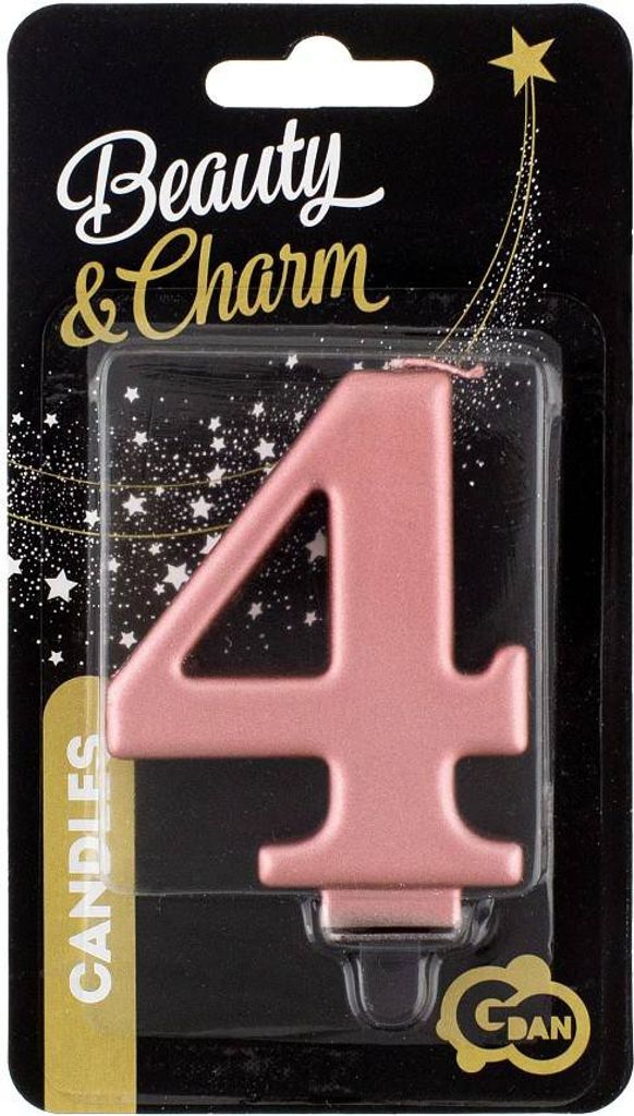 Sviečka číslo 5, metalická ružovo-zlatá, 8 cm Obrázok produktu 
