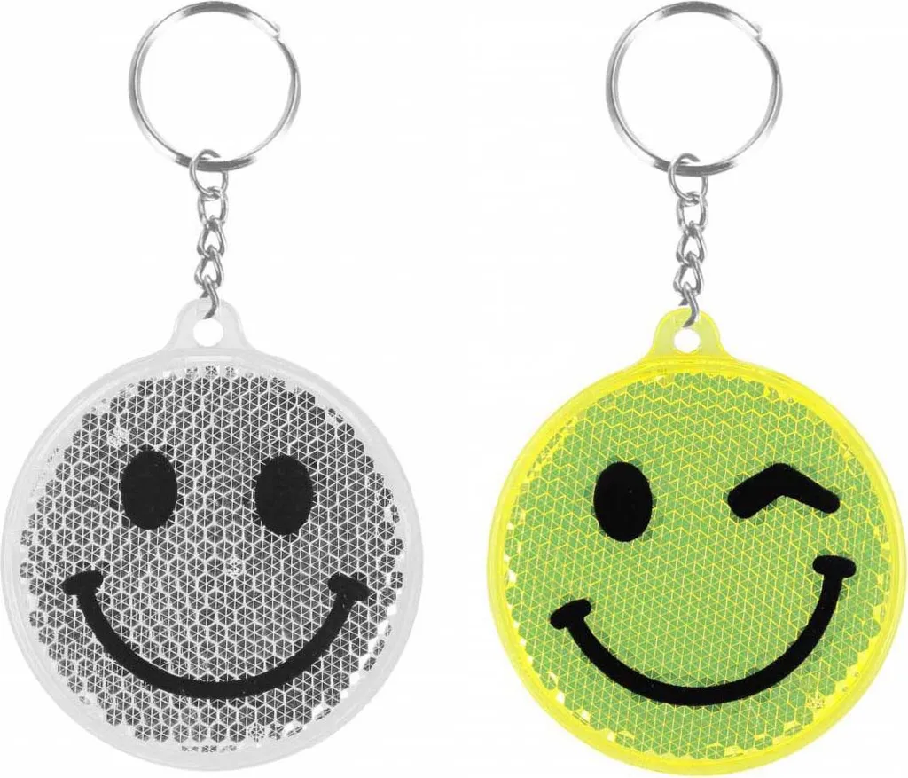 Sicurezza Bambini: Set 12 Ciondoli Riflettenti Smile per lo Zaino - 1