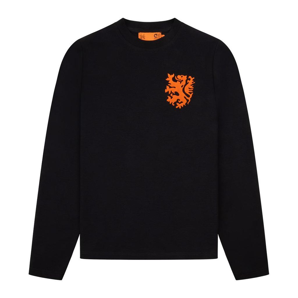 Cruyff - Legacy Niederlande Retro Langarmshirt - Schwarz