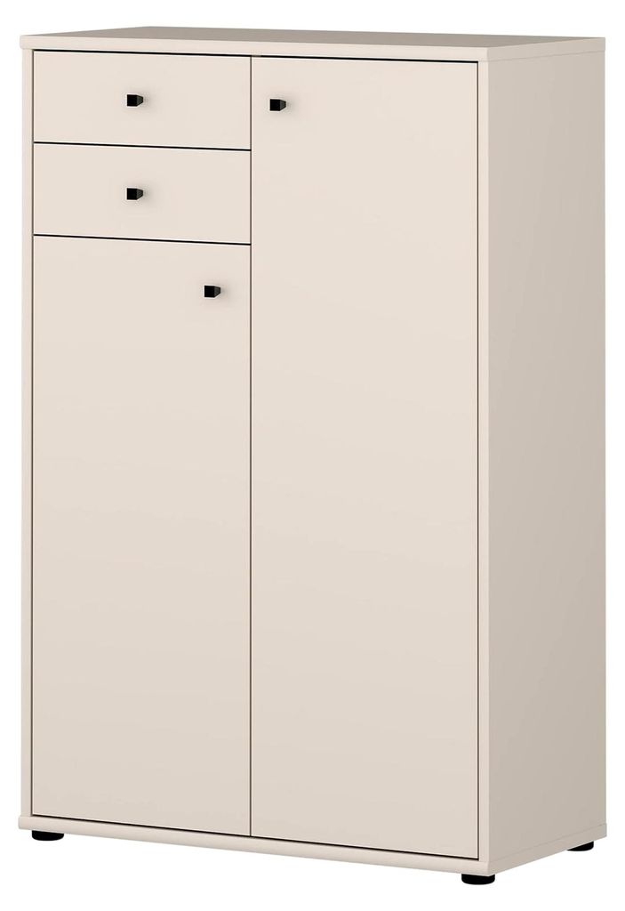 Kommode 2-türig mit 2 Schubladen, 73,7 cm breit x 111,1 cm hoch x 34,8 cm tief, Holzwerkstoff, Kaschmir|Beige
