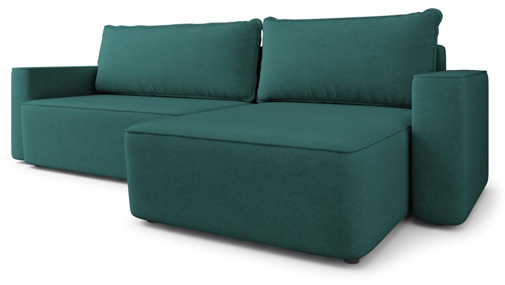 Masseno Ecksofa BELARO CL mit Schlaffunktion L-Form, Sofa mit Bettkasten, Wohnzimmersofa, Couch, Soffa, Bettsofa, Couchgarnitur- Blau, CASTEL 75