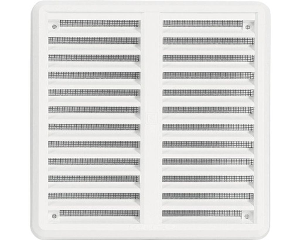 Lüftungsgitter 150x150mm Abluftgitter aus ASA Kunststoff mit Insektenschutz weiß