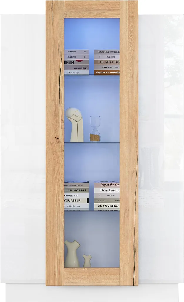 Petit Buffet Vitré 3 Portes - Solution de Rangement Lumineuse et Design - 7