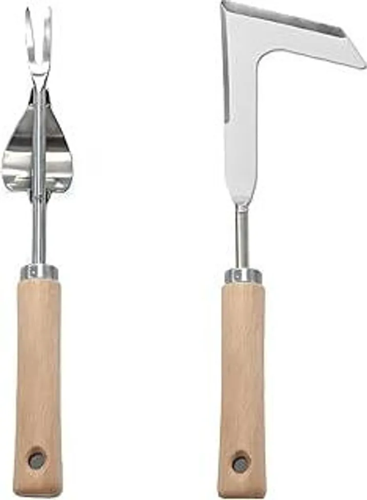 Set 2 Sarchiatori msymsyu Acciaio Inox Manico Legno per Fughe e Muschio