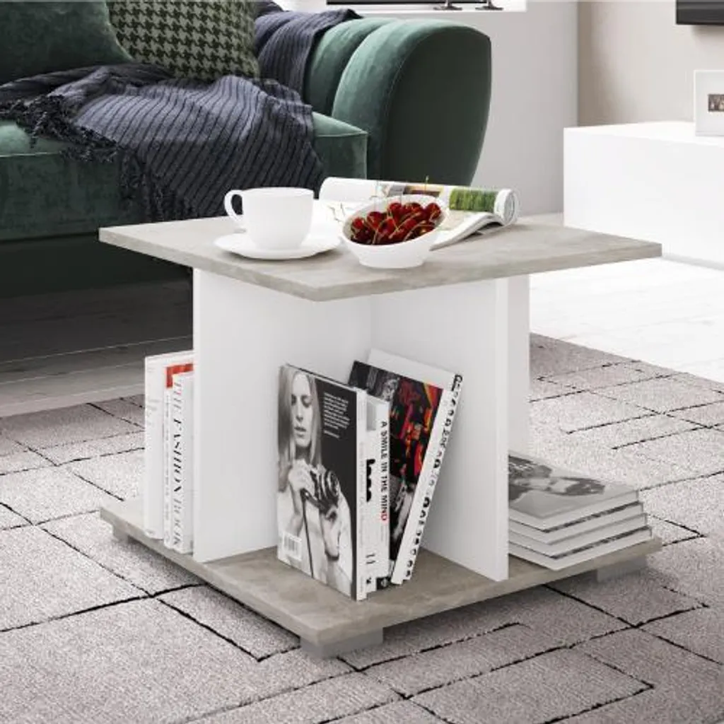Table basse d'appoint 50 cm Elana pour salon et bureau style béton - 3