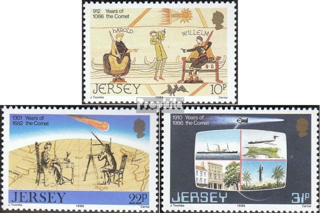 Briefmarken GB - Jersey 1986 Mi 374-376 (kompl.Ausg.) postfrisch Komet